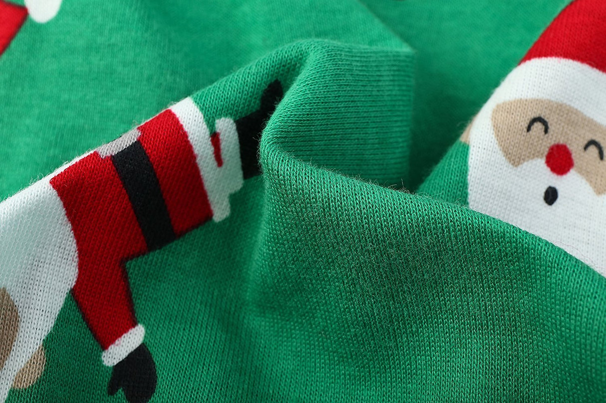 Lanyarco Santa Claus Xmas Cotton Dog Christmas Pajamas, Pet Dog Jammies Jumpshit PJS Christmas Pajamas for Dogs Large Dogs, Back 23" XLarge XL, Green