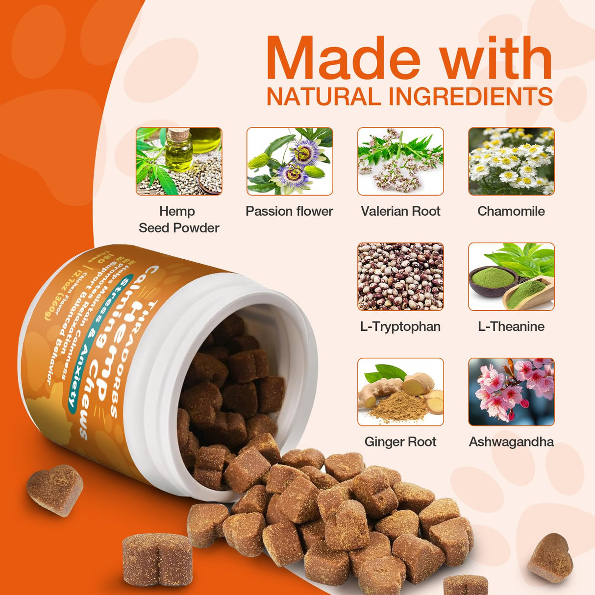 180 Counts Dog Calming Chews, B0G2QXXSBC, Anxiеty Rеlief Treats, Promote Rеlaxation, Dog Supplements for Thunderstorms, Separation, Strеss, Barking, B0G2QXXSBC