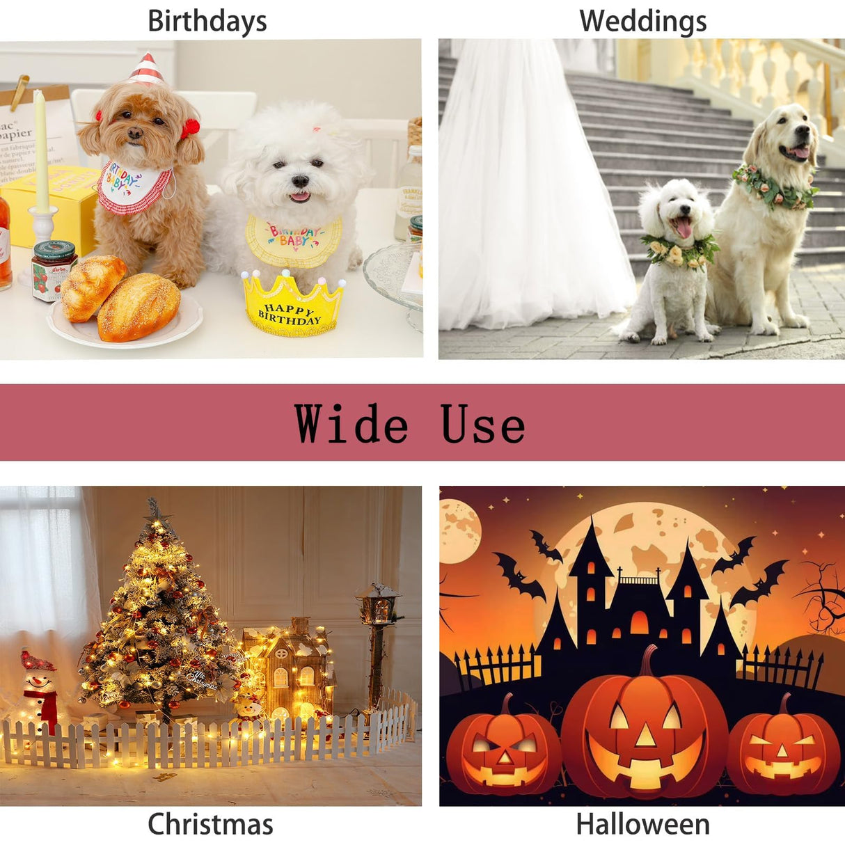 Classic Plaid Dog Dress with Bow Tie for Small Dogs and Cats, Cute Female Pet Dress Clothes for Girls Outfits (Red&Green, Medium)