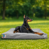 Sytopia 42" Outdoor Indestructible Canvas Dog Bed – Ultra-Durable, Waterproof, Washable, Removable Cover – Comfort for Extra Large Dogs – Perfect for Patio, Crate, or Adventure (Light Grey)