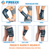 FreezeSleeve Ice & Heat Therapy Sleeve- Reusable, Flexible Gel Hot/Cold Pack, 360 Coverage for Knee, Elbow, Ankle, Wrist- Blue Camo, 3X-Large