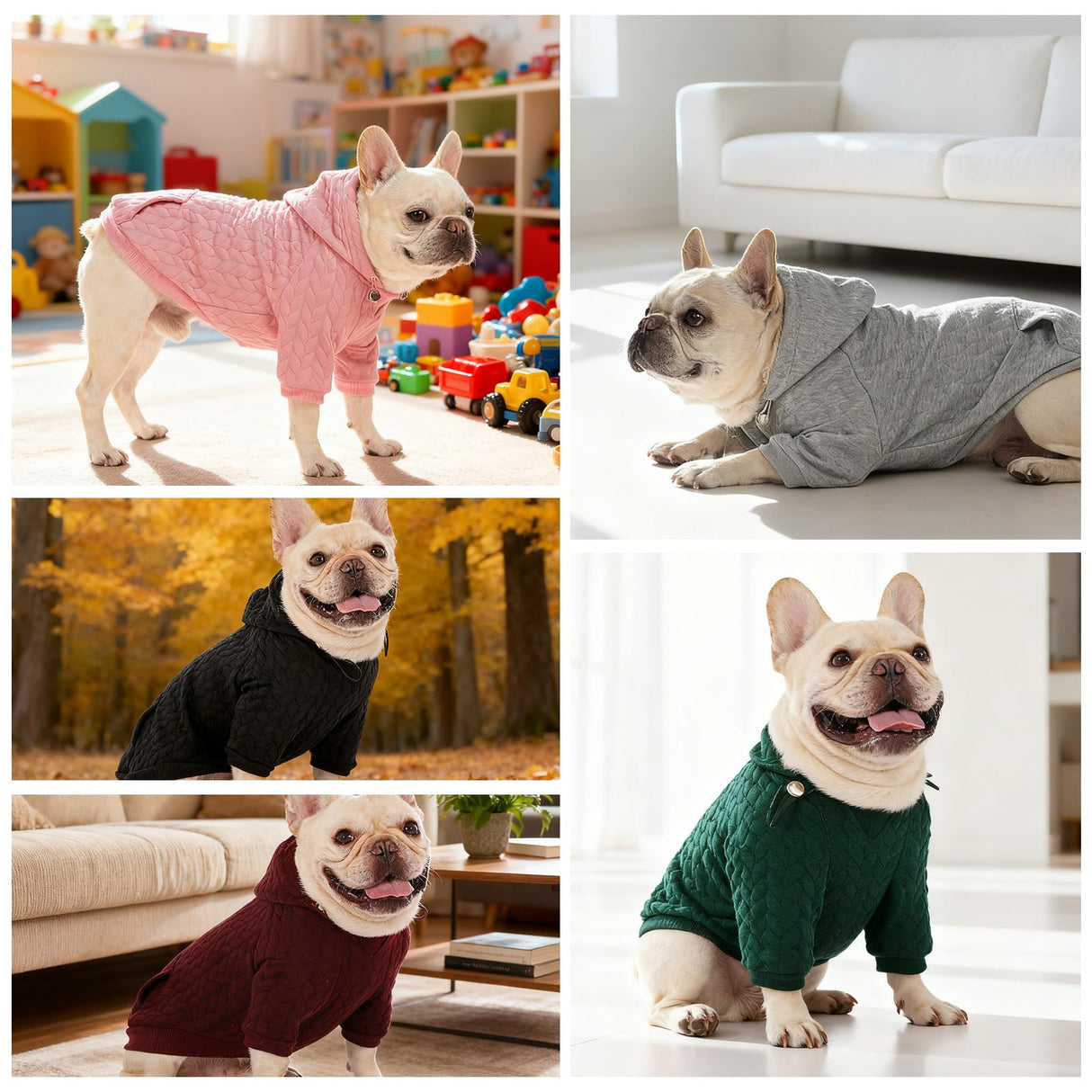 EXPAWLORER Textured Cable Knit Basic Dog Hoodie, Elevated Style Dog Sweater with Leash Hole and Pocket, Soft and Warm Pet Winter Coat, Cold Weather Clothes for Small Medium Large Dogs,Grey M