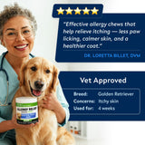 StrellaLab Dog Allergy Relief & Anti Itch Support Chews w/Omega 3: Real Ingredients, Real Taste! Skin & Coat Immune Supplement w/Fish Oil, Pumpkin & Enzymes — Developed by Experts - Made in USA -120Ct