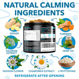 Hemp Calming Chews for Dogs with Anxiety and Stress - 180 Soft Dog Calming Treats - Dog Anxiety Relief - Storms, Fireworks, Thunder, Barking, Separation Aid - Valerian Root - L-Tryptophan - Hemp Oil