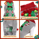 AXIIJGL Dog Christmas Costume Elf Outfit for Dogs with Leash Hole Small Dog Christmas Outfits Pullover Gray Clothes for Dachshund Chihuahua Frenchie