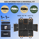 VIVASNIFF Hard Bottom Back Seat Extender for Dogs, Waterproof Dog Car Seat Cover, 420lb Support, 600D Heavy Duty Car Seat Protector Dog Hammock for Sedan, SUV, Small Truck(Black & Orange)