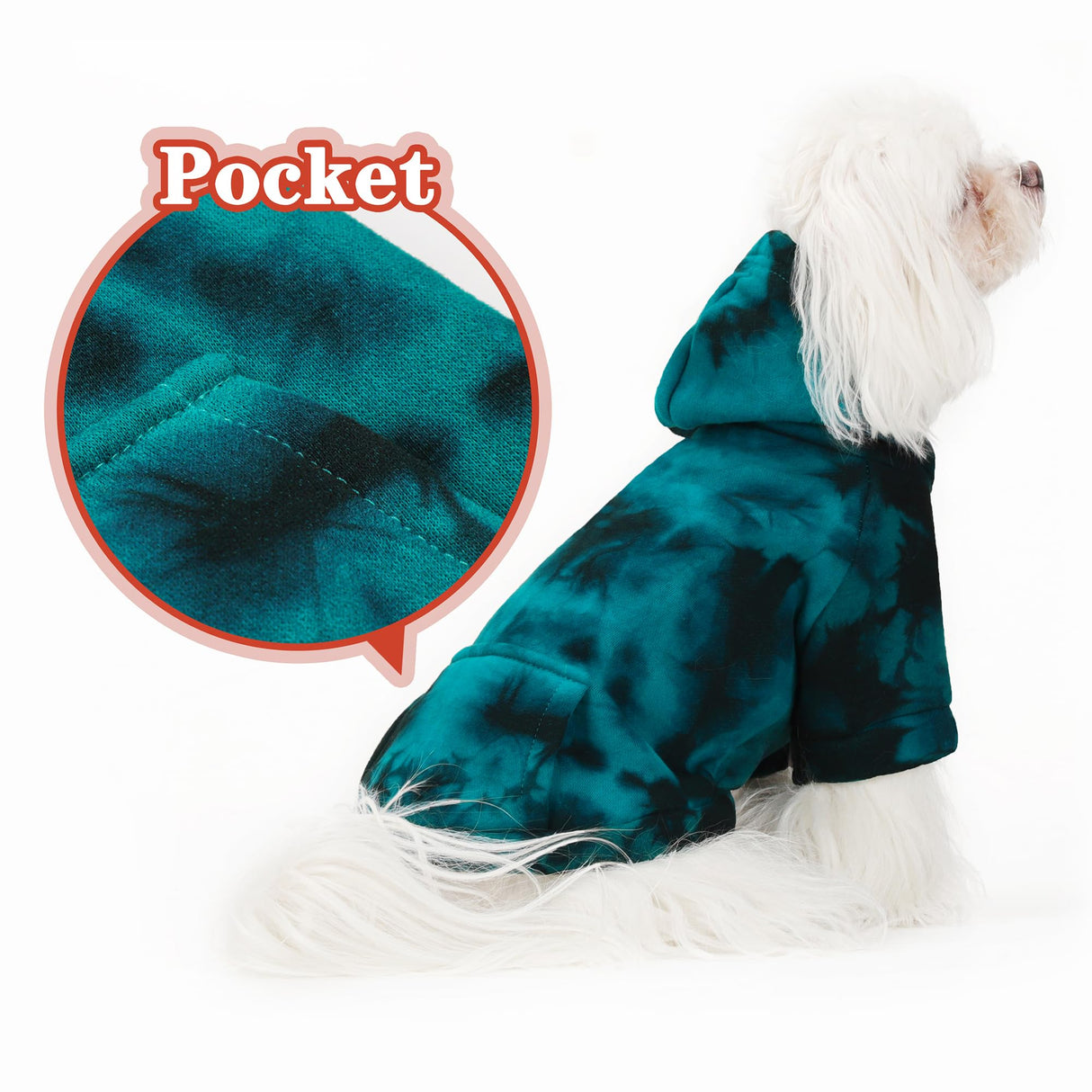 Chic Tie-Dye Dog Hoodie with Practical Pocket - Fashionable and Cozy Sweatshirt for Small, Medium, and Large Dogs, Ideal for Casual Outings and All-Day Comfort in Vibrant Colors. Cyan XXL