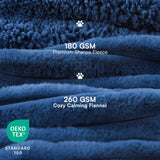 Luciphia Waterproof Dog Blanket for Medium Large Dogs Ultra-Soft Calming Cut Pile Flannel Throw Durable & Warm Furniture Protection for Couch Car Pet Blanket Machine Washable Deep Navy,M(57''x40'')