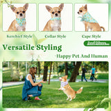 Cresue 200 Pcs Spring Dog Bandanas Bulk Floral Pet Scarves Fresh Adjustable Bibs for X-M-L Dogs Washable Seasonal Puppy Kerchief for Groomers Shelters