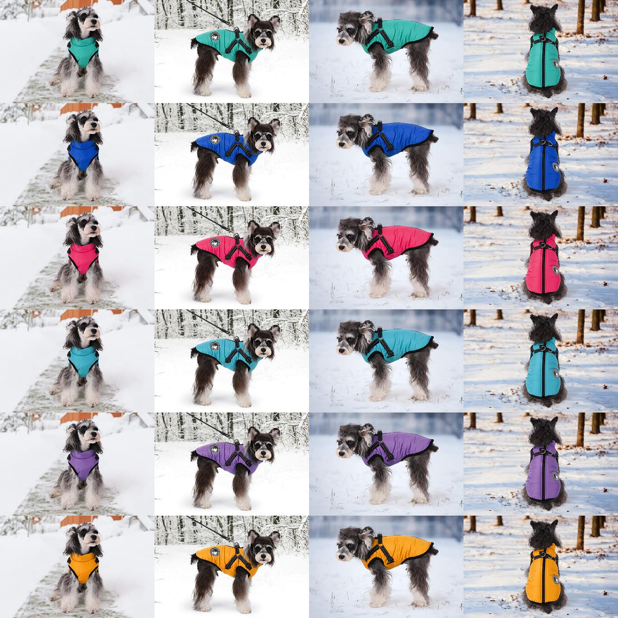 Gyuzh Dog Coat with Harness Puppy Coats Small Dog Harness Jacket Winter Waterproof Jackets for Smal Medium Large Dogs