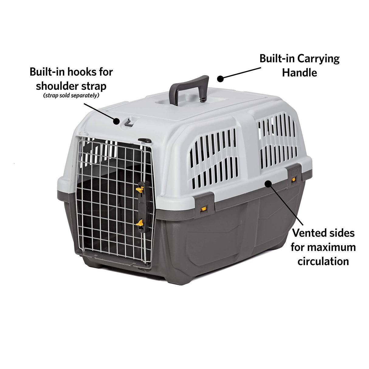 MidWest Homes for Pets Skudo Plastic Carrier, 24-Inch Ideal for Small Dogs with an Adult Weight of 13 - 25 Pounds