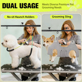 Adjustable Dog Grooming Arm for Table,Dog Grooming Arm with Clamp,32-47 Width&35 Height,Dog Grooming Table for Small Dog,Dog Grooming Station for Home Use Nail Trimming&Drying(Hammock Included)