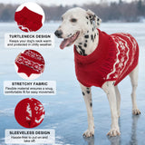 BEAUTYZOO Dog Christmas Sweater for Medium Large Dogs Boy Girl,Thick Warm Winter Turtleneck Pullover Cable Knit Big Dog Sweaters Pitbull Labrador Golden Retriever Clothes Male Female Pet Jacket,Red XL