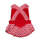 Doggy Parton Red Gingham Overalls Dress for Pets, Large (22120771)