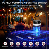 Solar Bug Zapper Outdoor Waterproof fly traps for indoors mosquito zapper gnat killer indoor wasp trap (blue-4800V)