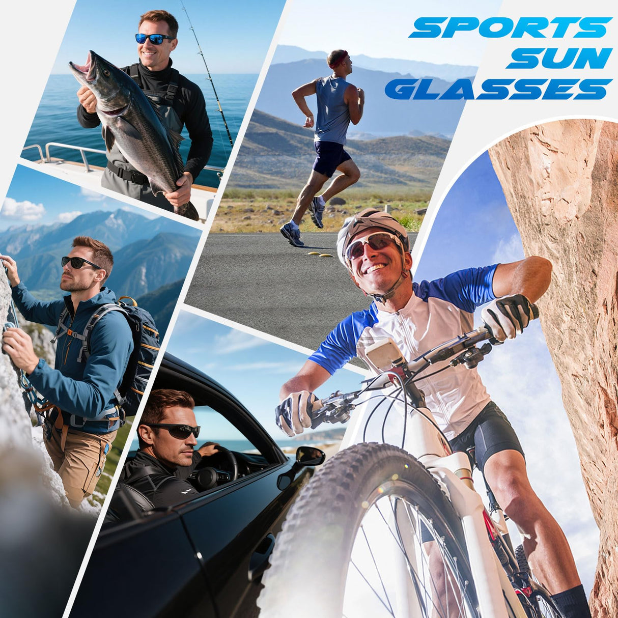 LINVO Polarized Sports Sunglasses for Men Women,Ultralight Wrap Around UV400 Protection Sun Glasses for Driving Fishing
