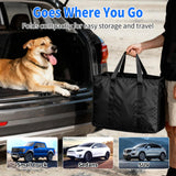Back Seat Extender for Dogs, Heavy-Duty Hard Bottom Backseat Cover, Car Hammock for Dogs & Pets, Upgraded PU Leather - Waterproof & Anti-slip & Anti-scratch & Wipe-down Cleaning for Cars & SUVs