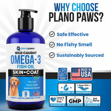 Load image into Gallery viewer, Omega 3 Fish Oil for Dogs - Better Than Salmon Oil - Dog Fish Oil Supplement to Reduce Shedding &amp; Itching - Supports Joints, Brain, and Heart Health - Skin and Coat Supplement - Liquid Fish Oil
