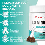 PREMIUM CARE Calming Chews for Dogs, Made in USA - Helps with Dog Anxiety, Separation, Barking, Stress Relief, Thunderstorms and More, 9.3 oz (264g), 120 Count