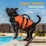 Queenmore Extra Large Dog Life Vest for Swimming Boating,Adjustable Ripstop Dog Life Vest for Large Dogs,Dogs Lifesaver with Rescue Handle, Doggie Swimming Vest for Big Pets,Orange,XL