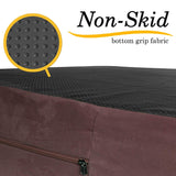 KOPEKS Jumbo Orthopedic Dog Bed - 7-inch Thick Memory Foam Pet Bed with Pillow with Removable Cover & Free Waterproof Liner - for Large Breed Dogs, XL, Brown-Plush Top