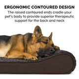 Furhaven Cooling Gel Dog Bed for Medium/Small Dogs w/ Removable Washable Cover, For Dogs Up to 23 lbs - Ultra Plush Faux Fur & Suede Luxe Lounger Contour Mattress - Chocolate, Medium