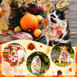 Sweetude 50 Pieces Thanksgiving Fall Dog Bandanas Bulk Pumpkin Maple Leaves Autumn Plaid Bandanas for Dogs Soft Bibs Triangle Scarves for Small Medium Large Pets Costume(31.5 x 21.7 x 21.7 Inch)
