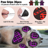 BEAUTYZOO Dog Paw Protector for Hot Pavement, Anti-Slip Paw Grips for Senior Dogs, Paw Stickers Traction Pad for Dogs Feet on Hardwood Floor, Dog Shoes Boots Socks Replacement, 12 Sets (36 pcs) L