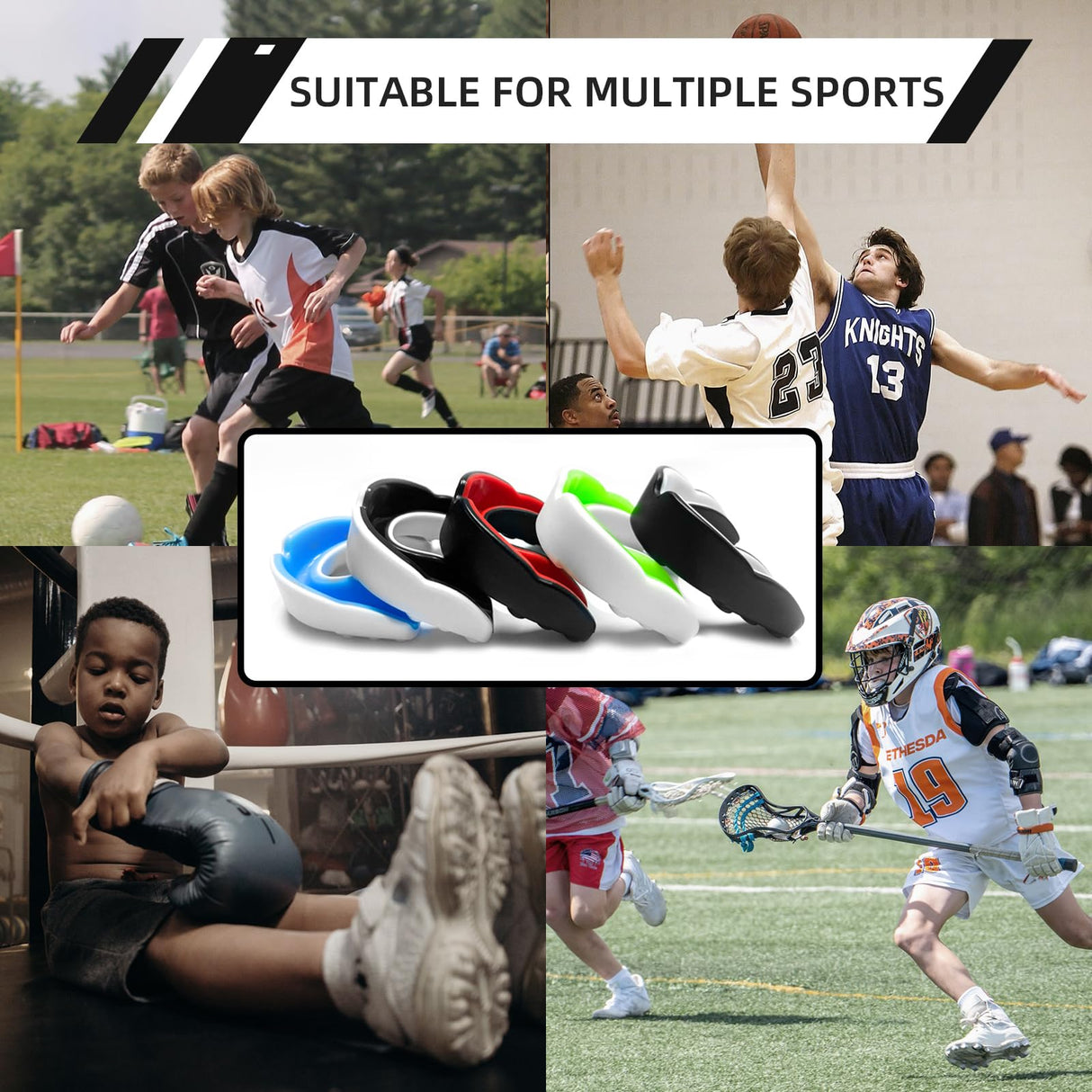 LPONJAR 5 Pack Toddler Kids Youth Moldable Sports Mouth Guard with Case