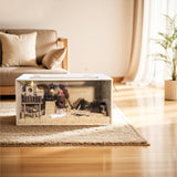 Hamster Cage Chewproof, 32" Wooden Guinea Pig Cage for Small Animals, Openable Top with Easy View Acrylic Panels for Hamster, Rabbit, Guinea Pig, Hedgehog(32" L x 15.7" W x 15.7" H)