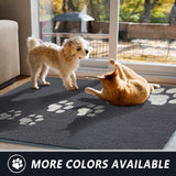 Timo Dog Door Mat for Muddy Paws, 32"x40" Super Absorbent Dog Mats for Indoor Outdoor, Low-Profile Washable Entryway Rug, Non-Slip Rubber Backing Front Door Mat, Grey