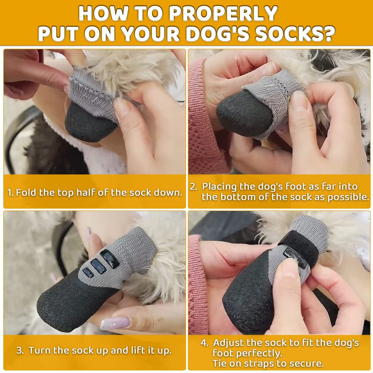Puppy Dog Socks - Anti-Slip Grip Socks with Rubber & Straps, Non-Slip Paw Protectors for Small to Senior Dogs, Indoor/Outdoor Shoes/Booties for Hardwood & Hot Pavement