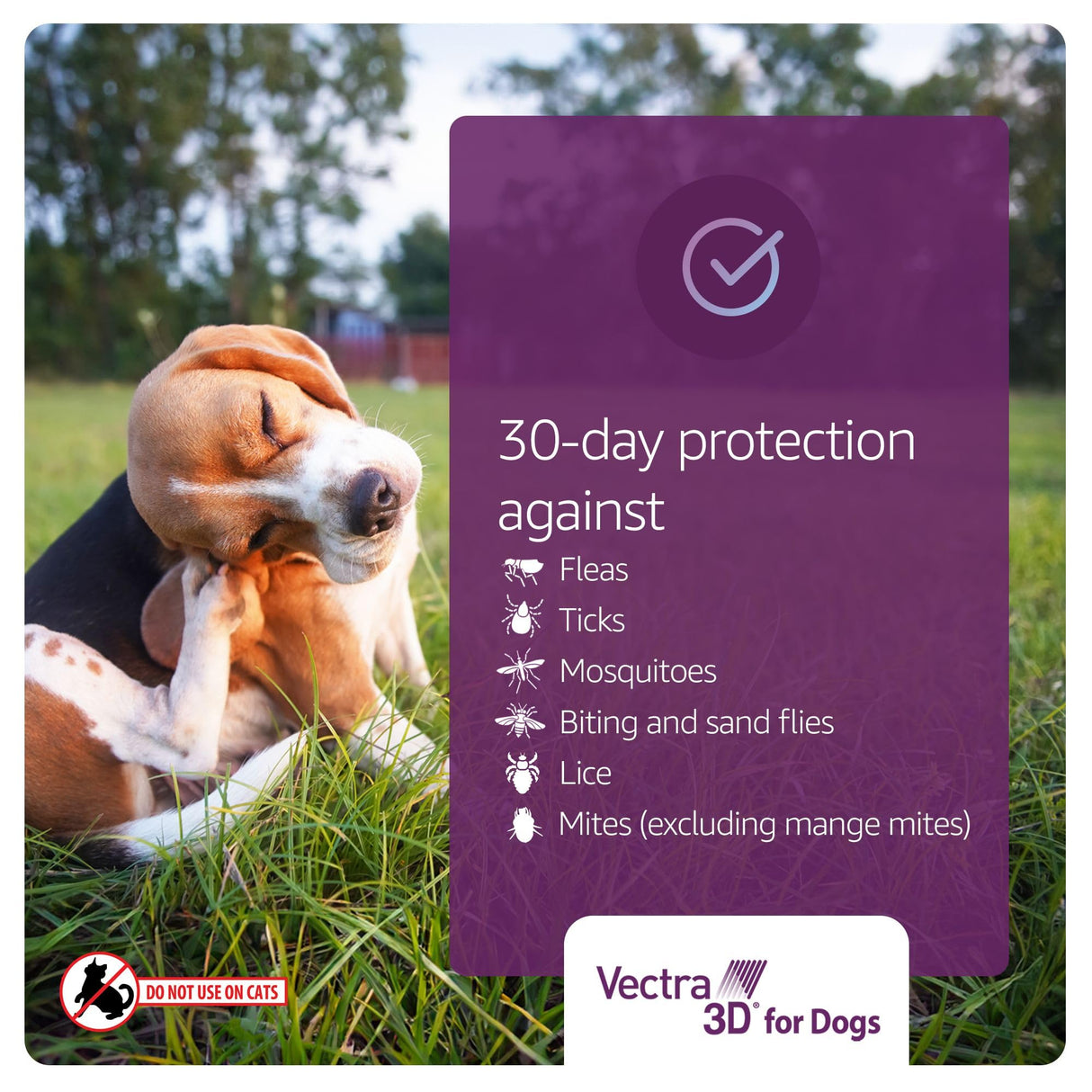 Vectra 3D for Dogs Flea, Tick & Mosquito Treatment & Prevention for Medium Dogs (21 – 55 lbs) , 6 month supply