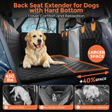 Chioratree Dog Car Seat Cover for Back Seat Hard Bottom - Waterproof Back Seat Extender for Dogs Holds 500 lbs, Scratch-Proof and Anti-Slip Dog Hammock for Car, SUV, Small Truck, Black