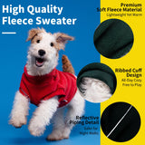 Fleece Dog Sweater for Small Dogs - Recycled Polyester Lightweight & Warm, with D-Ring, Reflective Strip & Adjustable Drawstring, Perfect for Toy Size Pups, Yorkie & Chihuahua(Red L)