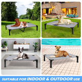 Heeyoo Elevated Dog Bed, Cooling Raised Pet Cot with Chew Proof Washable Breathable Mesh and Metal Frame, Portable Dog Cot Bed with No-Slip Feet for Outdoor or Indoor Use
