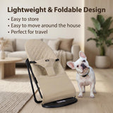 Cat & Dog Rocking Chair - Bouncer Bed for Frenchie, French Bulldog Lounge, Outdoor Portable Foldable Pet Furniture. Adjustable Height, Breathable Mesh, Safety Harness for Small Animals & Puppies