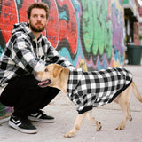 KOOLTAIL Plaid Dog Hoodie Pet Clothes Sweater with Hat and Pocket for Small Medium Large Size Dogs, Soft Winter Warm Dog Cold Weather Coat, Fleece Fall Dog Hooded Sweatshirt for Puppy Cats, XL/XXL