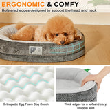 Bininl Orthopedic Cat Bed for Puppy & Kitten,Cat Sofa Bed with Egg Crate Foam Four Sided Dog Couch Beds with Removable Cover & Non-Slip Bottom Grey XS