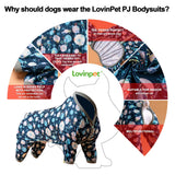 LovinPet Giant Dog Pajamas, Jellyfish and Starfish Deep Sea Print, Clothes for Dogs, Lightweight Pullover Large Puppy Pajamas, Large Breed Full Coverage Dog Jammies, Pet PJ's, 2XL