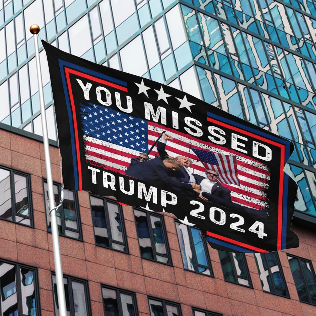 Sicrvos You Missed Trump 2024 Flags 3x5 Outdoor Unique Tapestry For Living Room Wall Art For Parties 3x5 Ft, Birthday Gifts For Friends