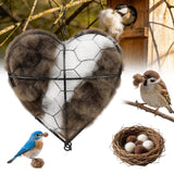 Handmade Alpaca Fiber Bird Nesting Heart, Birds Nests Material Holder, Hummingbird Houses Nest Boxes, Winter Tree Shelter for Wild Birds, Gifts for Outside Garden Art Birdhouse, Birds Lovers (1)