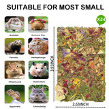 GREMBEB Rabbit Toys 24pcs Bunny Toy Guinea Pig Treats Timothy Hay Chew Toys Chips with Herbal Flowers Hamster Snacks Chinchillas Gerbils for Teeth Apple Sticks Sweet Bamboo