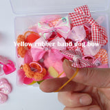 Pet Dog Hair Bows 50pcs - Pink & Red Assorted, Handmade Rubber Band Bows for Small Medium Dogs, Puppy Girl Hair Accessories, Cute Grooming Bows for Yorkies Maltese Chihuahua