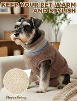 Warm Fleece Dog Jacket,Sweater Vest with Collared and Zipper,Cold Weather Coats for Small Dogs Apparel