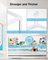 BUCATSTATE Hamster Cage 3.0: Metal Large Rat Cage Stackable with Top Access Easy Assemble 47L x 23.6W x 25.5H Inches Dwarf Syrian Hamster Tank for Gerbil Mouse (7.8 ft², White)