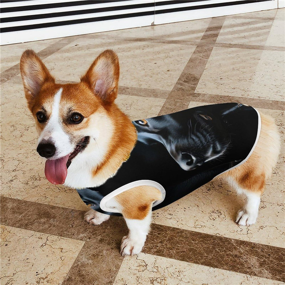 Cat & Dog Beach Shirt Cool Breathable Summer Tank Top Black Labrador Dog for Pets