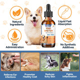 Natural Yeast Relief for Dogs, Supports Healthy Itch Relief, Dog Ear Discomfort Care, Itch Relief for Dog, Allergy Supports, Inflammation Relief for Dogs, 60ml