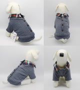 Petzzi Pet Warm Dog Clothes Dog Sweater for Small Puppy Medium Large Dogs Cat Sweaters with Shirt Collar Buttons Pink Blue Cable Sweaters - Noah (X-Small, Blue)