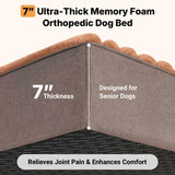 Veehoo Orthopedic Memory Foam Dog Bed, 7 Inch Thick Extra Large Dog Bed XL for Senior Dogs with Ultra-Soft Fluffy Surface, Waterproof Liner, Removable Washable Cover and Non-Slip Bottom, 48"x30"x7"